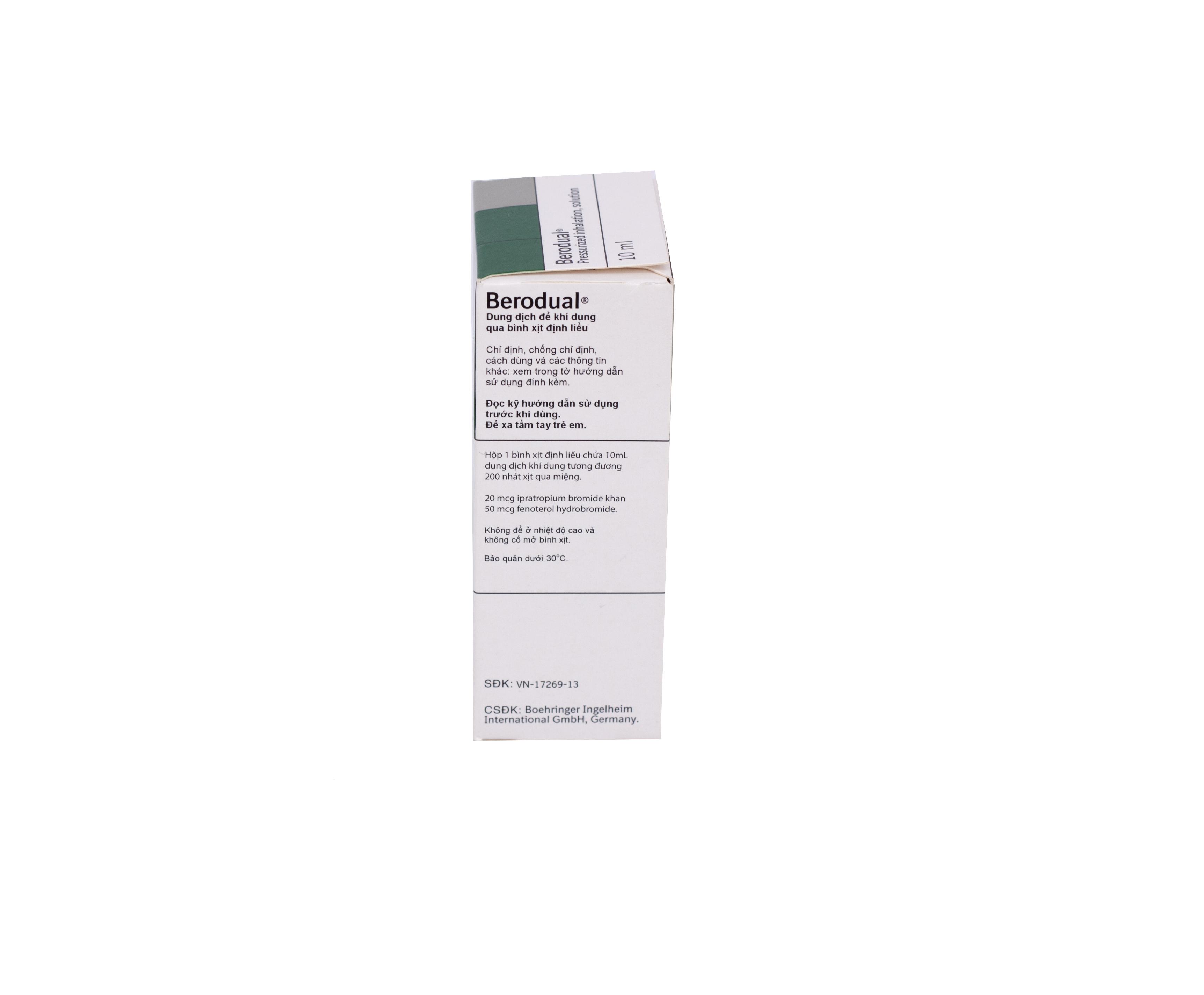 Berodual Xịt (Ipratropium, Fenoterol) Boehringer Ingelheim (C/10ml)