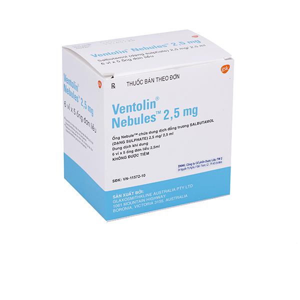 Ventolin Nebules 2.5mg xông (Salbutamol) GSK (H/6v/5o)