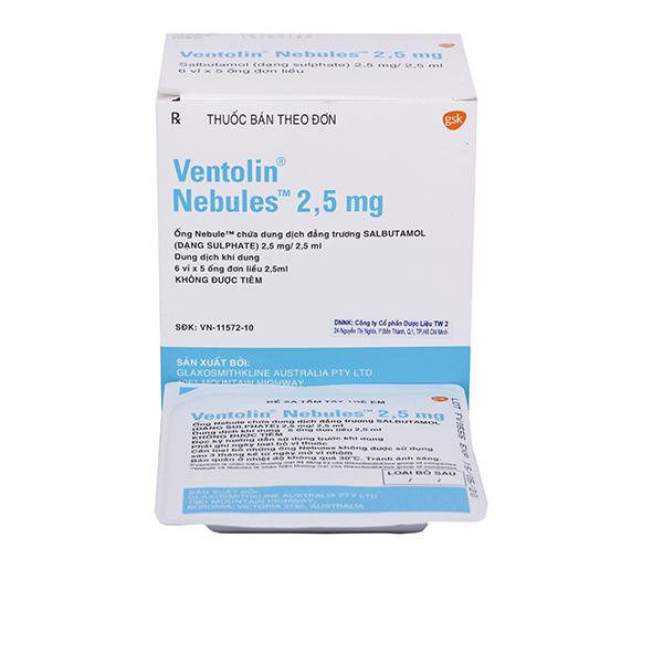 Ventolin Nebules 2.5mg xông (Salbutamol) GSK (H/6v/5o)