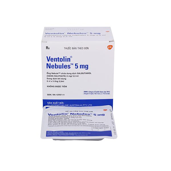 Ventolin Nebules 5mg xông (Salbutamol) GSK (H/6v/5o)