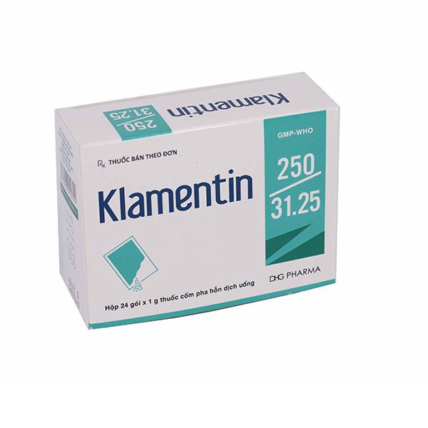 Klamentin 250/31.25 (Amoxicillin, Acid Clavulanic) DHG Pharmar (H/24g)