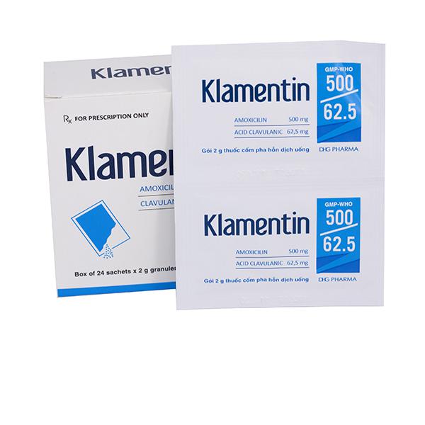 Klamentin 500/62.5 (Amoxicillin, Acid Clavulanic) DHG Pharma (H/24g)