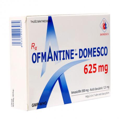 Ofmantine 625mg (Amoxicillin, Acid Clavulanic) Domesco (H/14v)