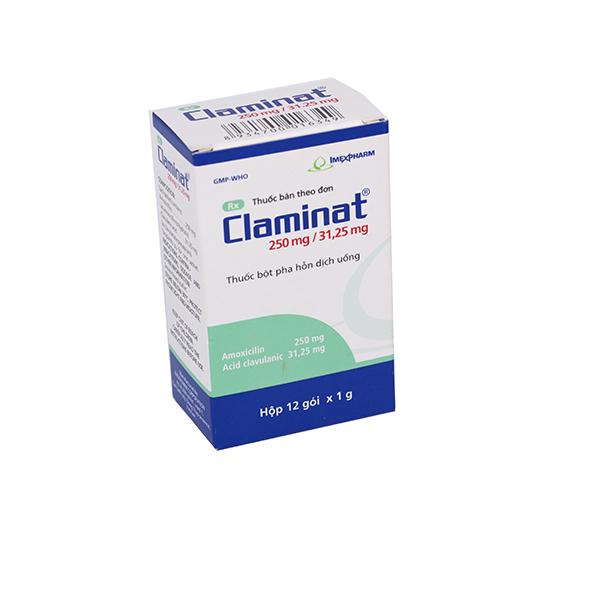 Claminat 250/31.25 (Amoxicillin, Acid Clavulanic) Imexpharm (H/12g)