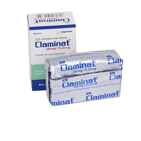 Claminat 250/31.25 (Amoxicillin, Acid Clavulanic) Imexpharm (H/12g)