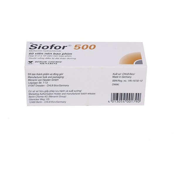 Siofor 500 (Metformin) Menarini (H/60v)