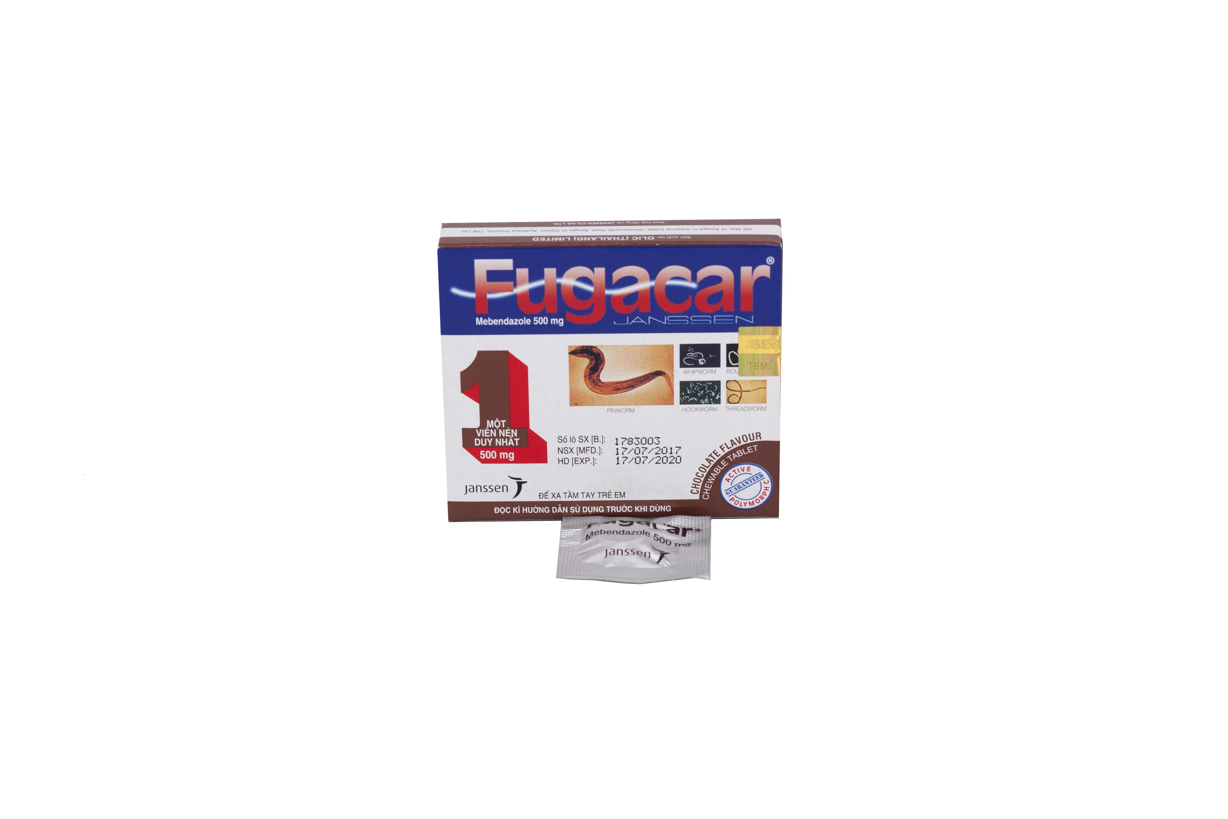 Fugacar (Mebendazol) 500mg Chocolate Janssen (H/1v)