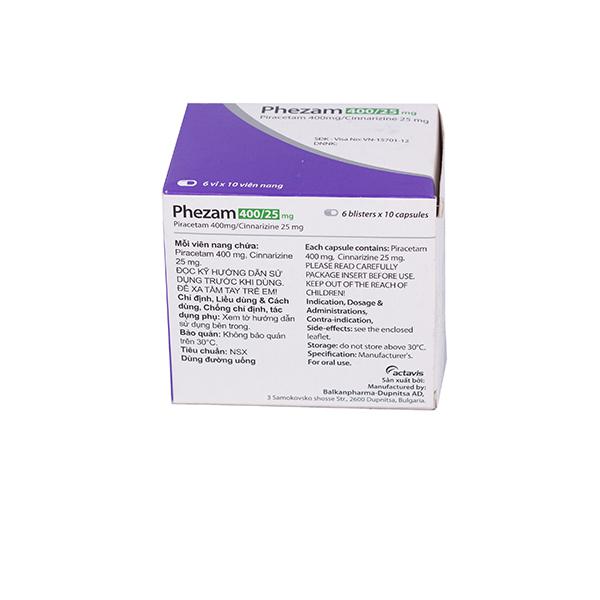 Phezam 400/25mg (Piracetam, Cinnarizin) Actavis (H/60v)