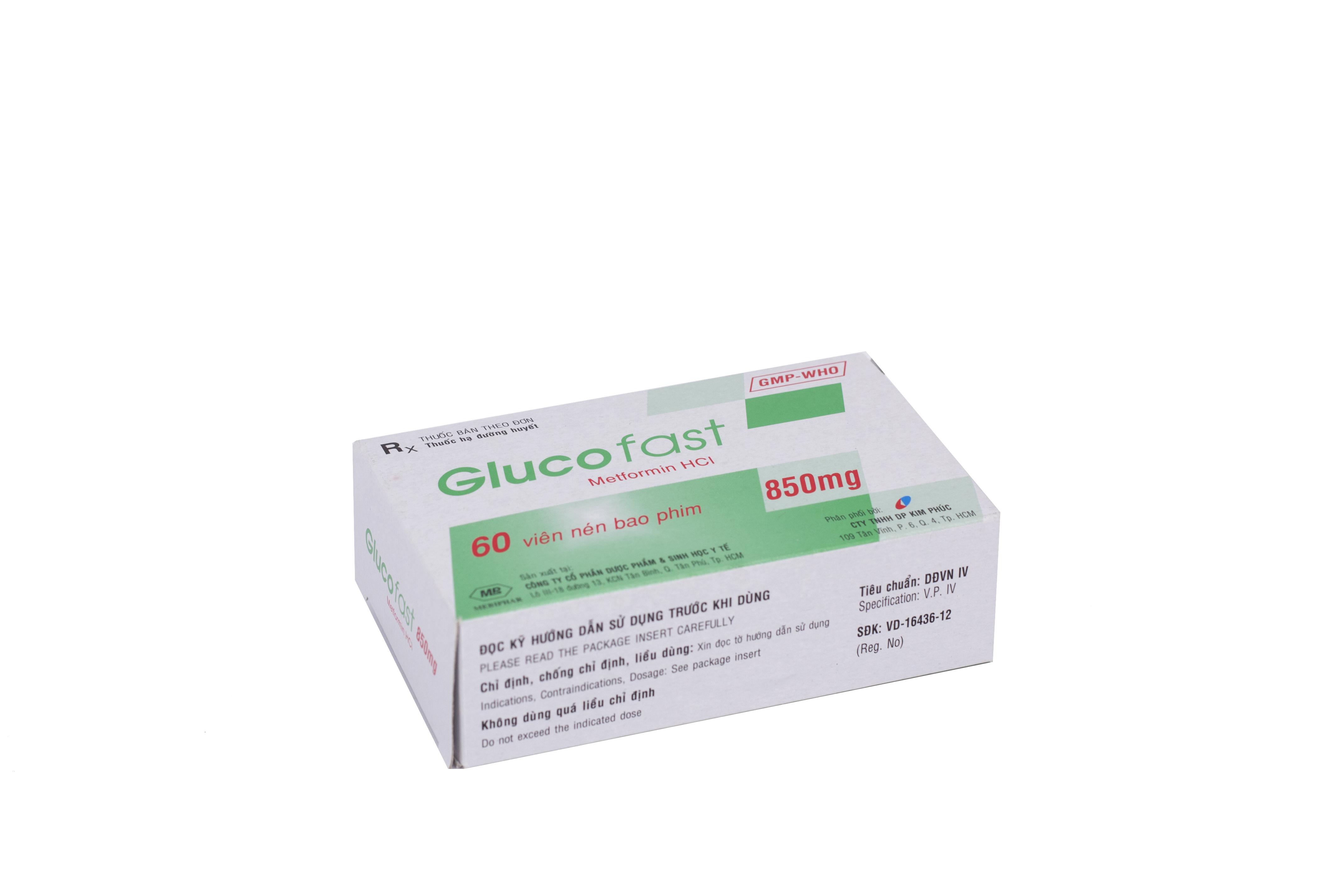 Glucofast 850mg (Metformin) Mebiphar (H/60v)