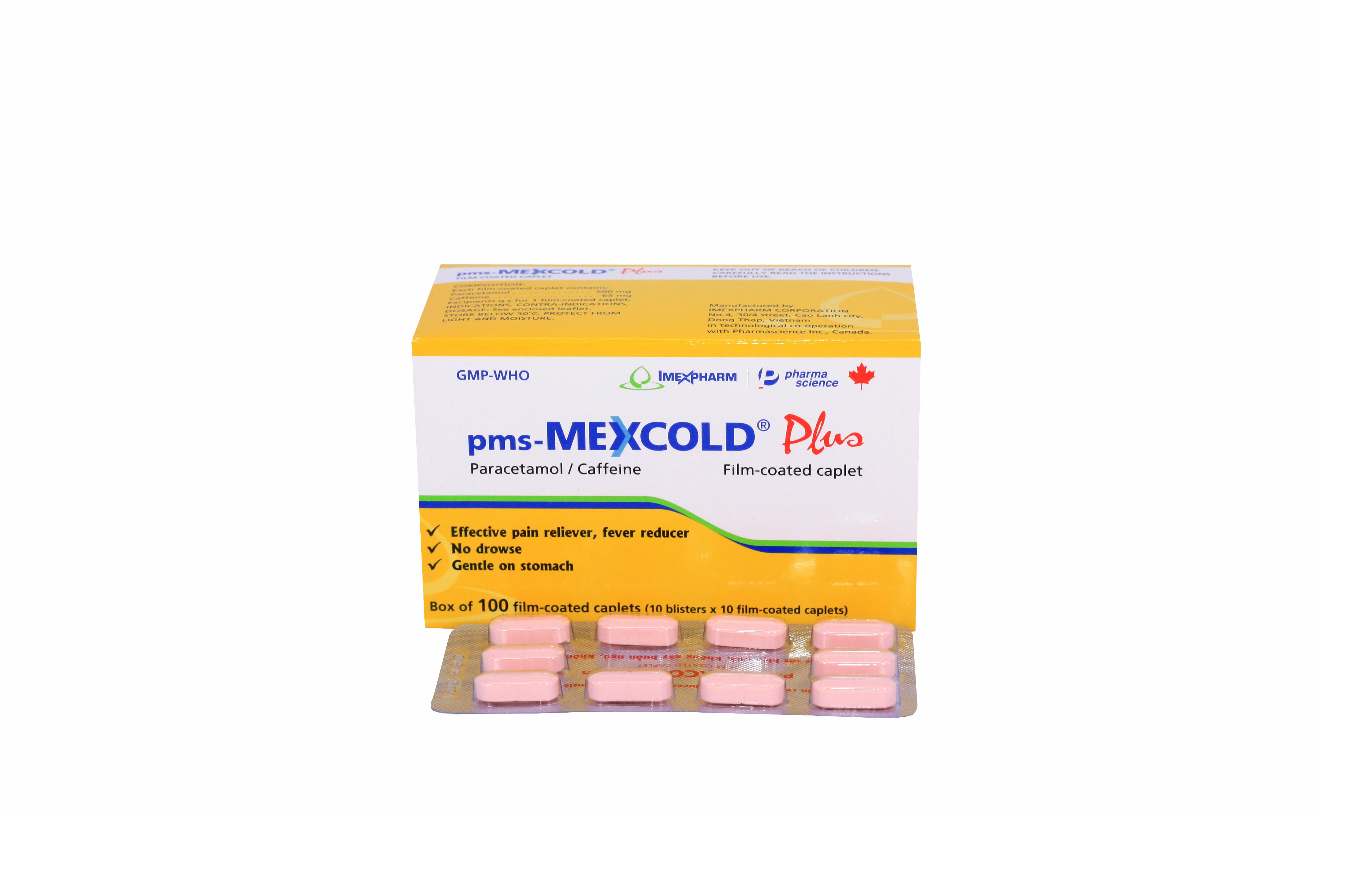 Mexcold Plus (Acetaminophen, Caffeine) Imexpharm (H/100v)