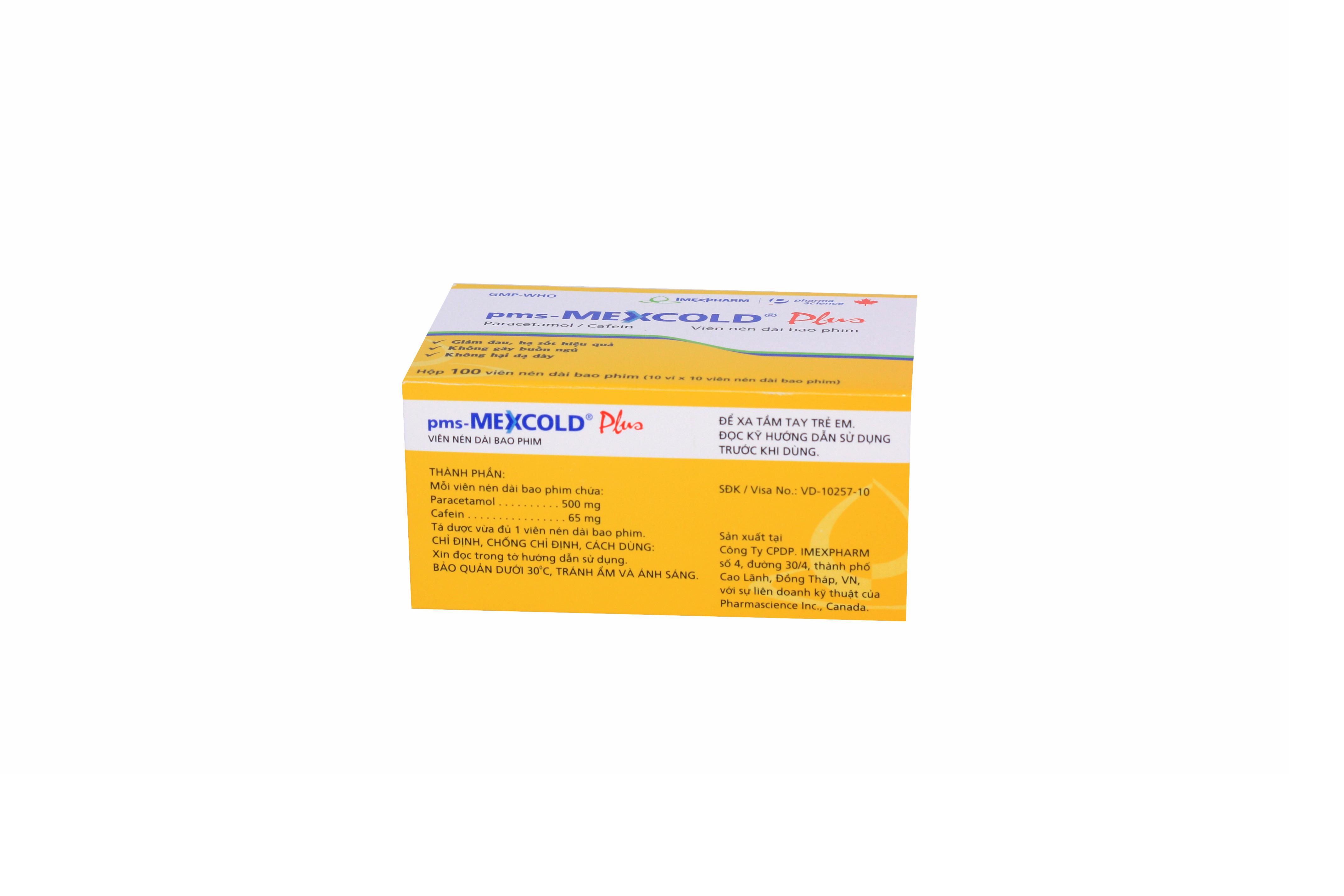 Mexcold Plus (Acetaminophen, Caffeine) Imexpharm (H/100v)