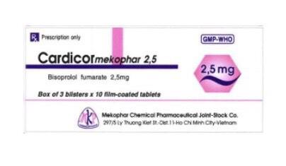 Cardicor 2.5mg (Bisoprolol) Mekophar (Lốc/10h/30v)