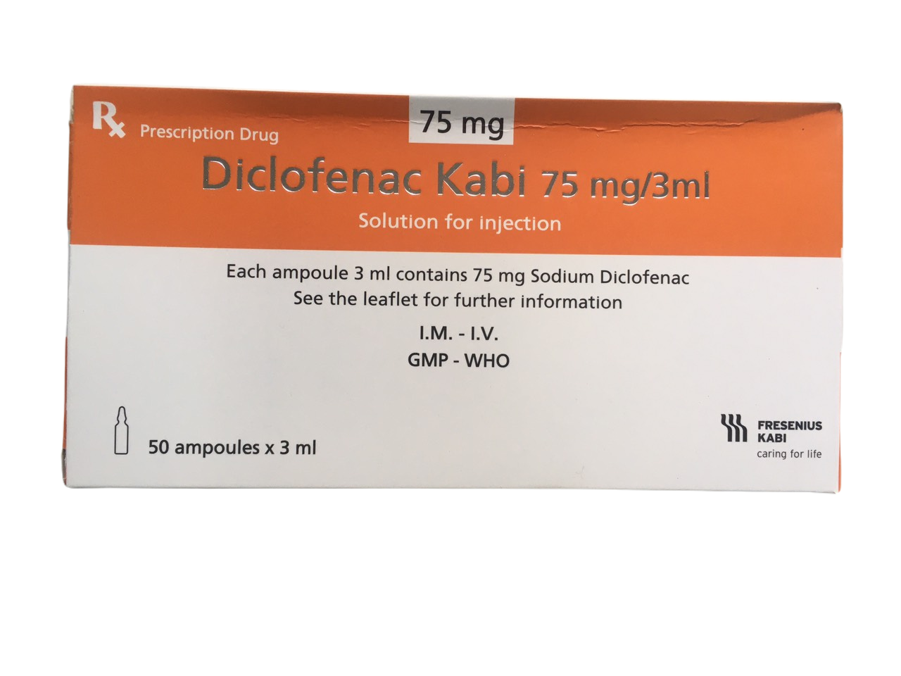 Diclofenac Kabi 75mg/3ml Bidiphar (H/50 ống/3ml)