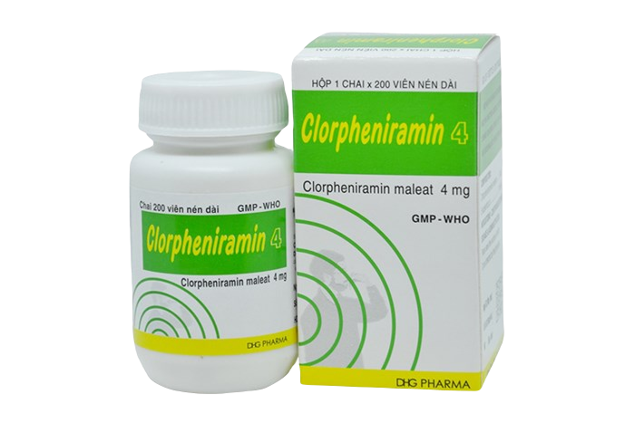 Clorpheniramin 4mg DHG Pharma (Chai/100v)