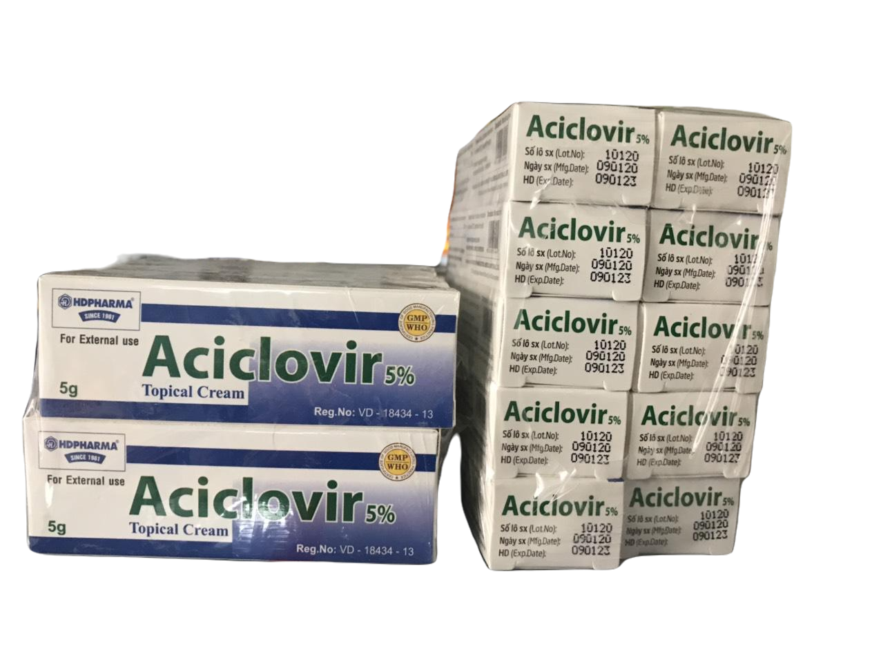 Aciclovir HD Pharma (Lốc/10 Tuýp/5gr)