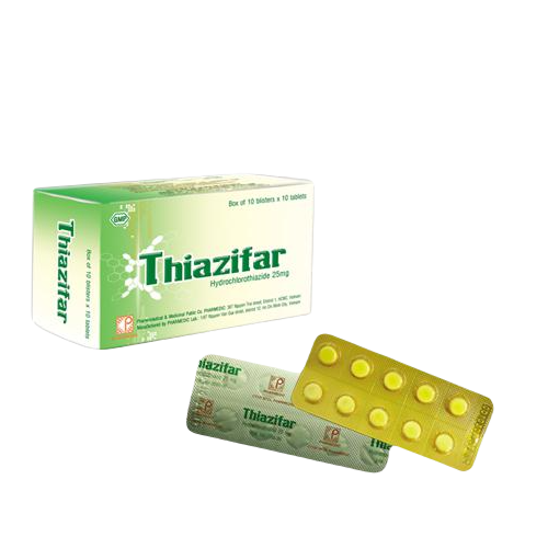 Thiazifar (Hydroclorothiazid) 25mg Pharmedic (Lốc/5h/100v)