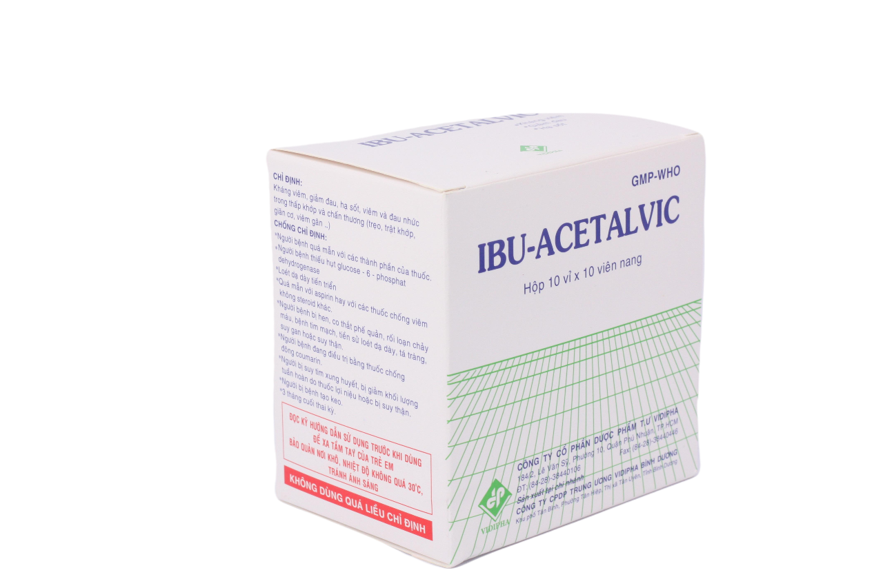 Ibu- Acetalvic (Paracetamol, Ibuprofen, Cafein) Vidipha (H/100v)