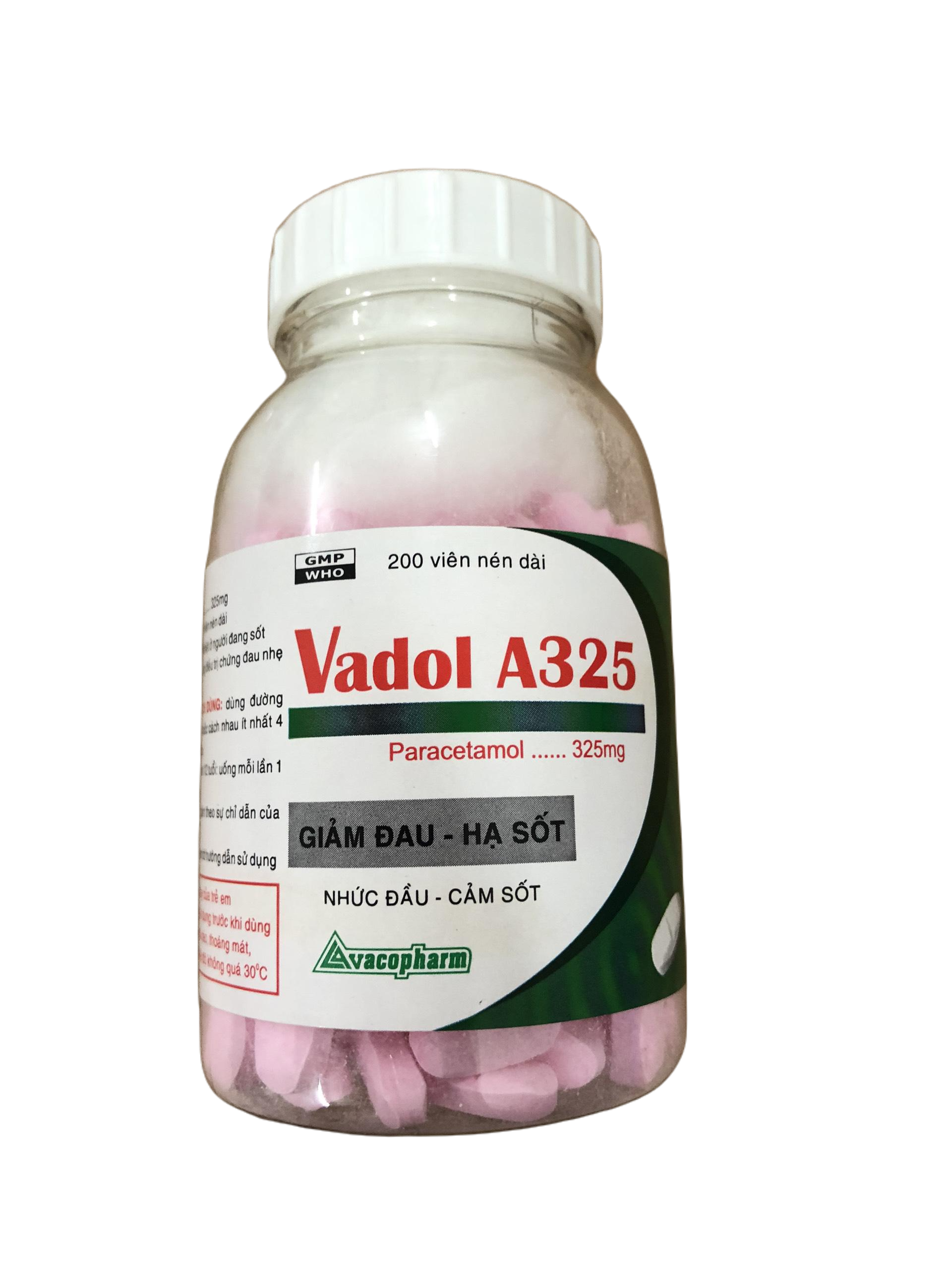 Vadol A325 (Paracetamol) Vacopharm (C/200v)