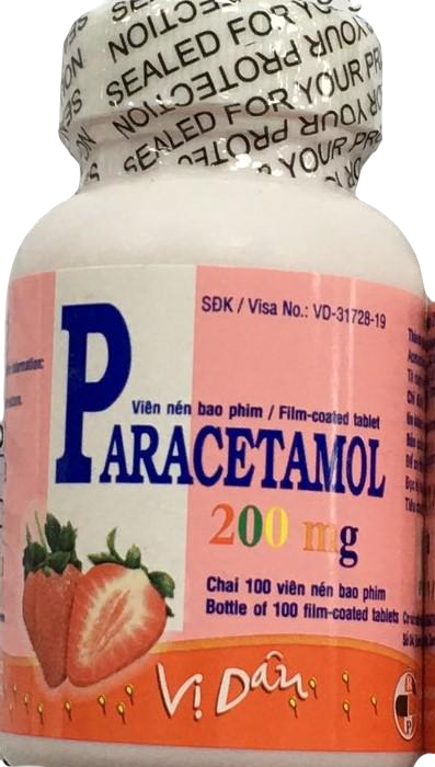 Paracetamol 200mg Rosco (C/100v) Vị Dâu