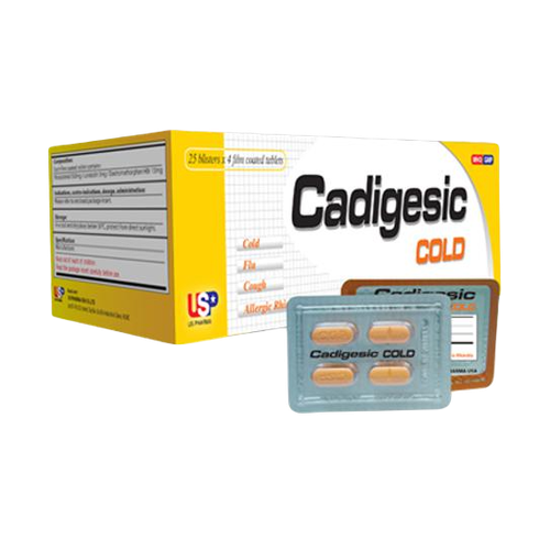 Cadigesic Cold (Paracetamol, Loratadin, Dextromethorphan) DPQT USA (H/100v)