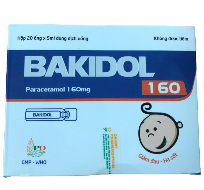 Bakidol (Paracetamol) 160mg Phương Đông (H/20ống)