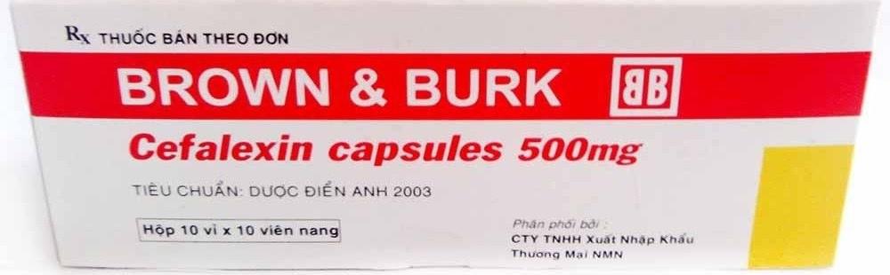 Cefalexin 500mg Brown Burk (H/100v) (Đỏ)