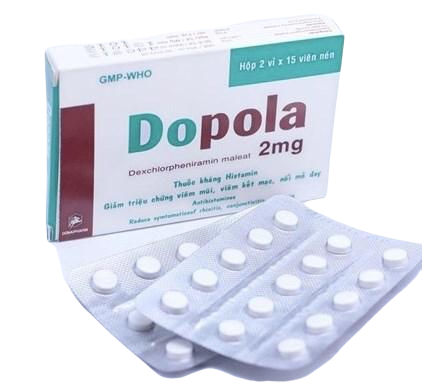 Dopola 2mg (Dexclorpheniramin) Donaipharm (Lốc/10h/30v)