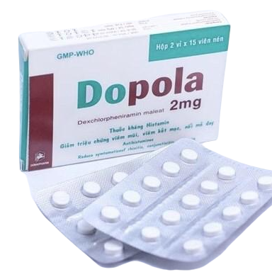 Dopola 2mg (Dexclorpheniramin) Donaipharm (Lốc/10h/30v)