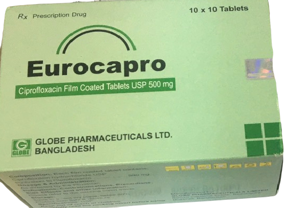 Eurocapro (Ciprofloxacin) 500mg Globe