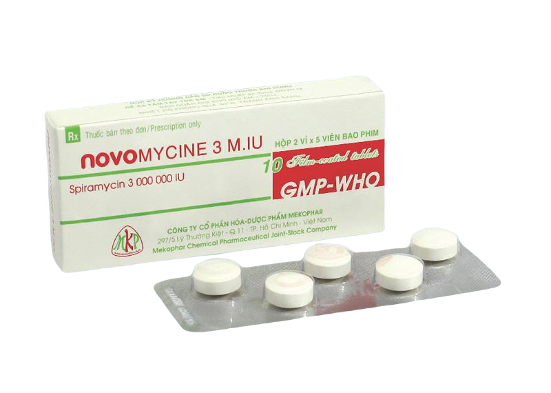 Novomycin 3 M.IU (Spiramycin) Mekophar (H/10v)