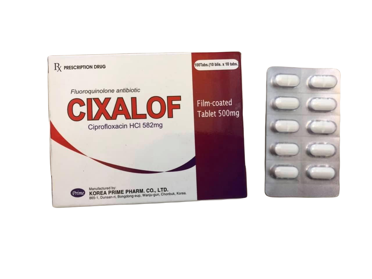 Cixalof (Ciprofloxacin) 582mg Korea Prime (H/100v)