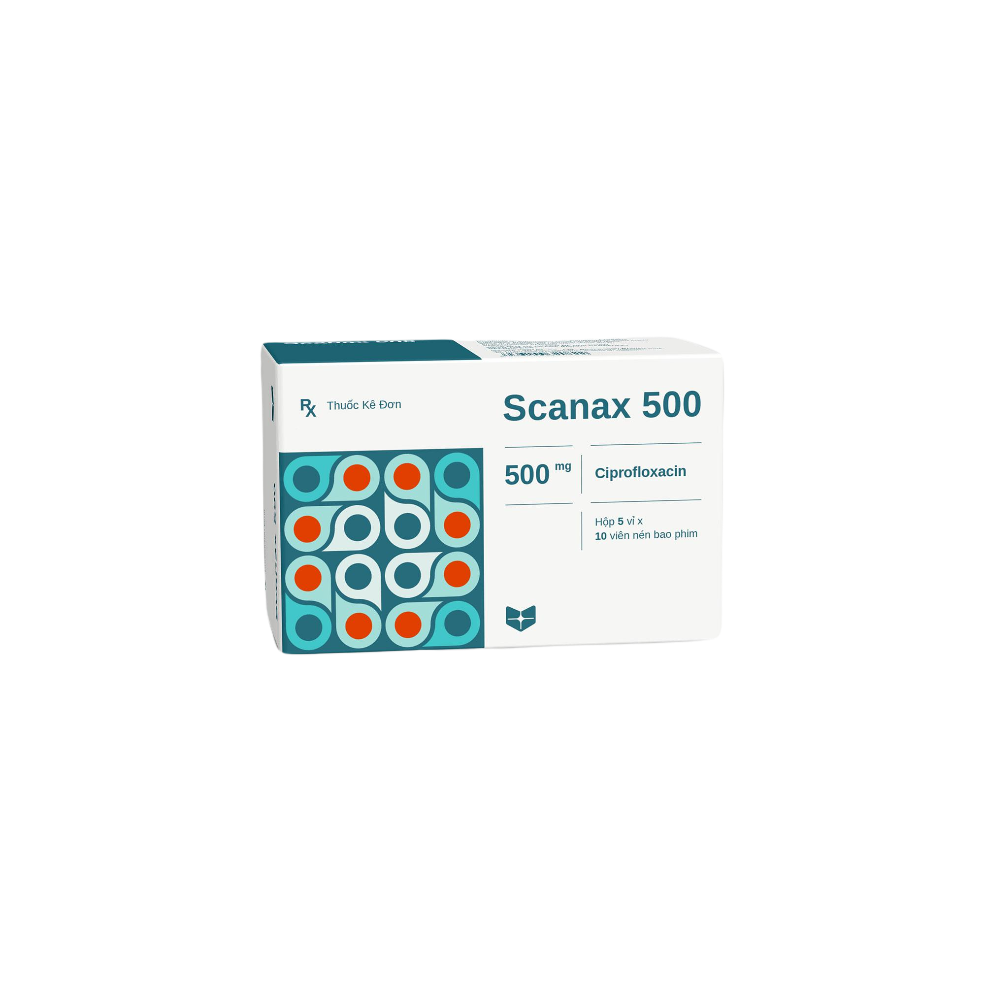 Scanax (Ciprofloxacin) 500mg Stella (H/50v) (Vỉ Nhôm)