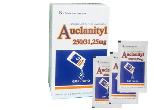 Auclanityl 250/31,25mg (Amoxicillin, Acid Clavulanic) Tipharco (H/12g)