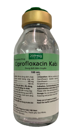 Ciprofloxacin 200mg Kabi Bidiphar (Lốc/10chai/100ml)