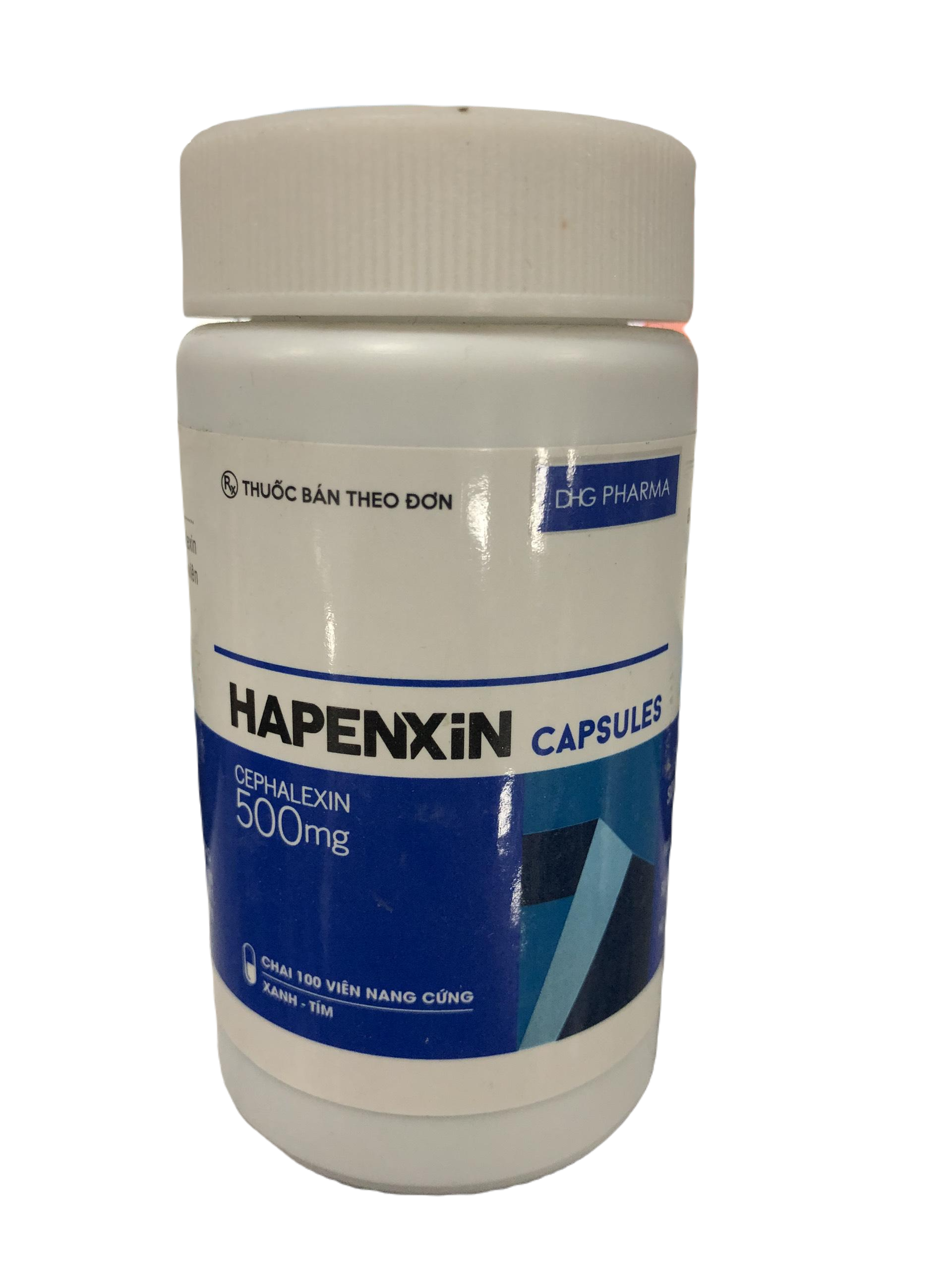 Hapenxin (Cephalexin) 500mg DHG Pharma (C/100v) (Xanh)