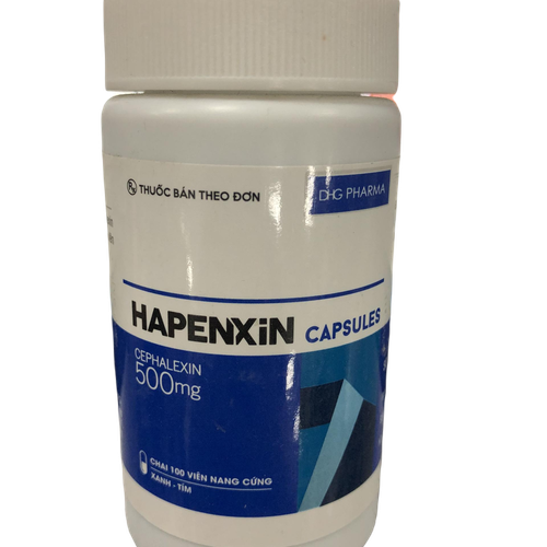 Hapenxin (Cephalexin) 500mg DHG Pharma (C/100v) (Xanh)