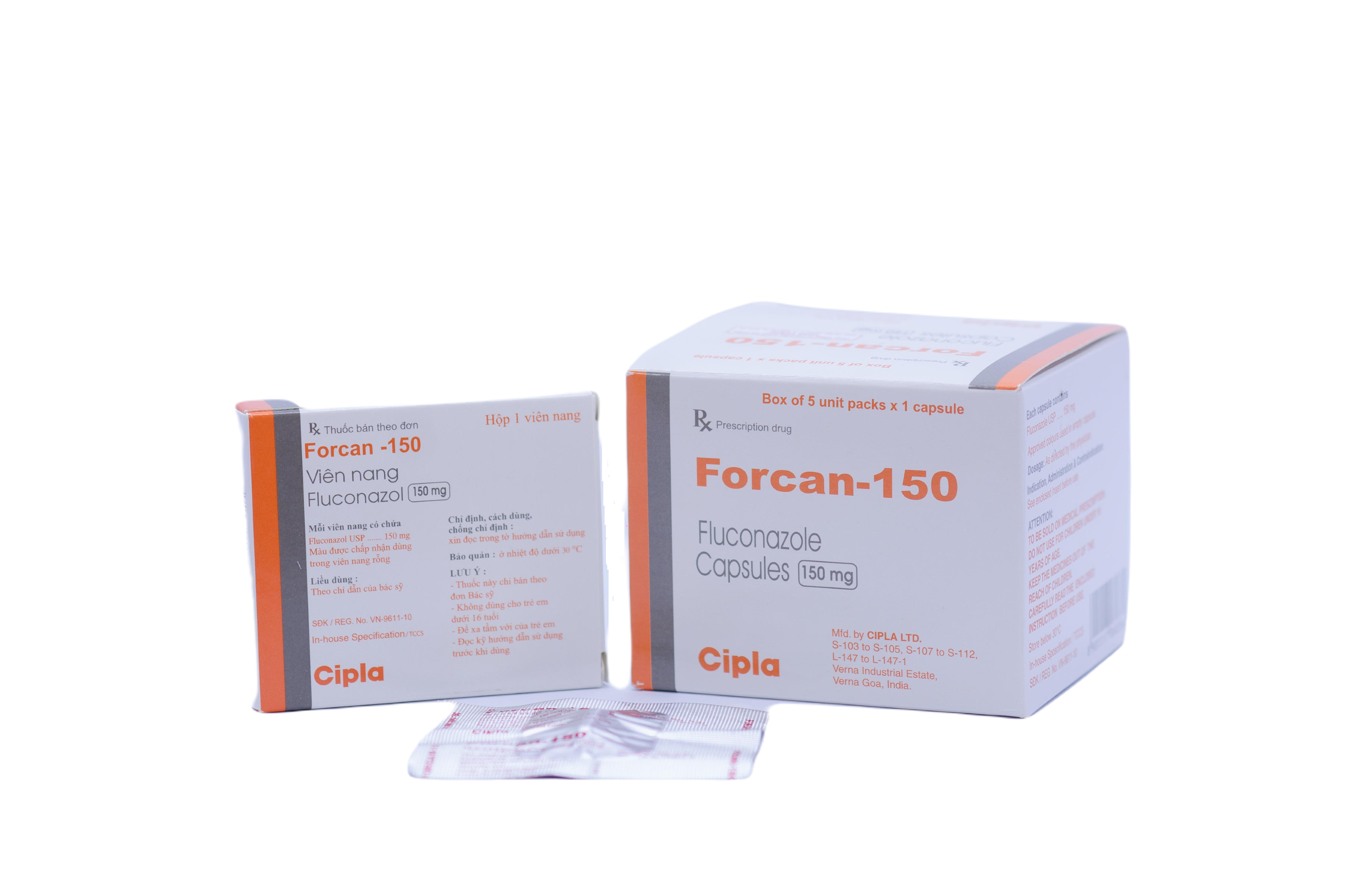 Forcan-150 (Fluconazol) Cipla (H/5h/1v)