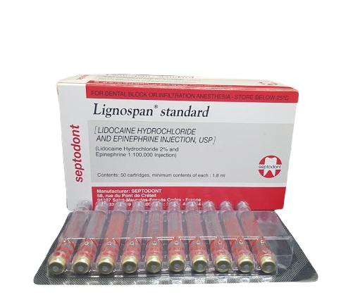 Lignospan Standard 2% (Lidocaine, Epinephrine) Septodont (H/50ống)