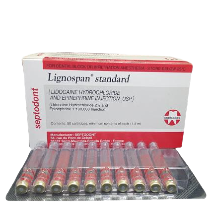 Lignospan Standard 2% (Lidocaine, Epinephrine) Septodont (H/50ống)