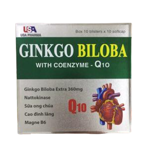Ginkgo Biloba With Coenzyme Q10 USA (H/100v) (Xanh)