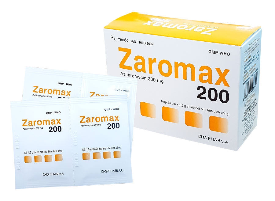 Zaromax (Azithromycin) 200mg DHG Pharma (H/24gói)