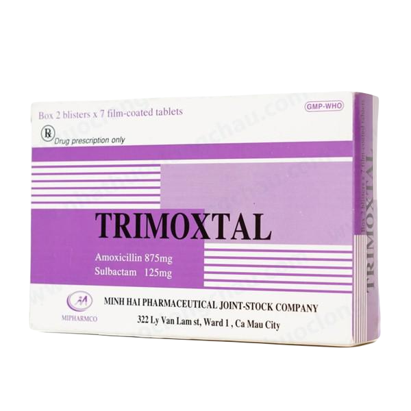 Trimoxtal (Amoxicillin, Sulbactam) Minh Hải (H/14v)
