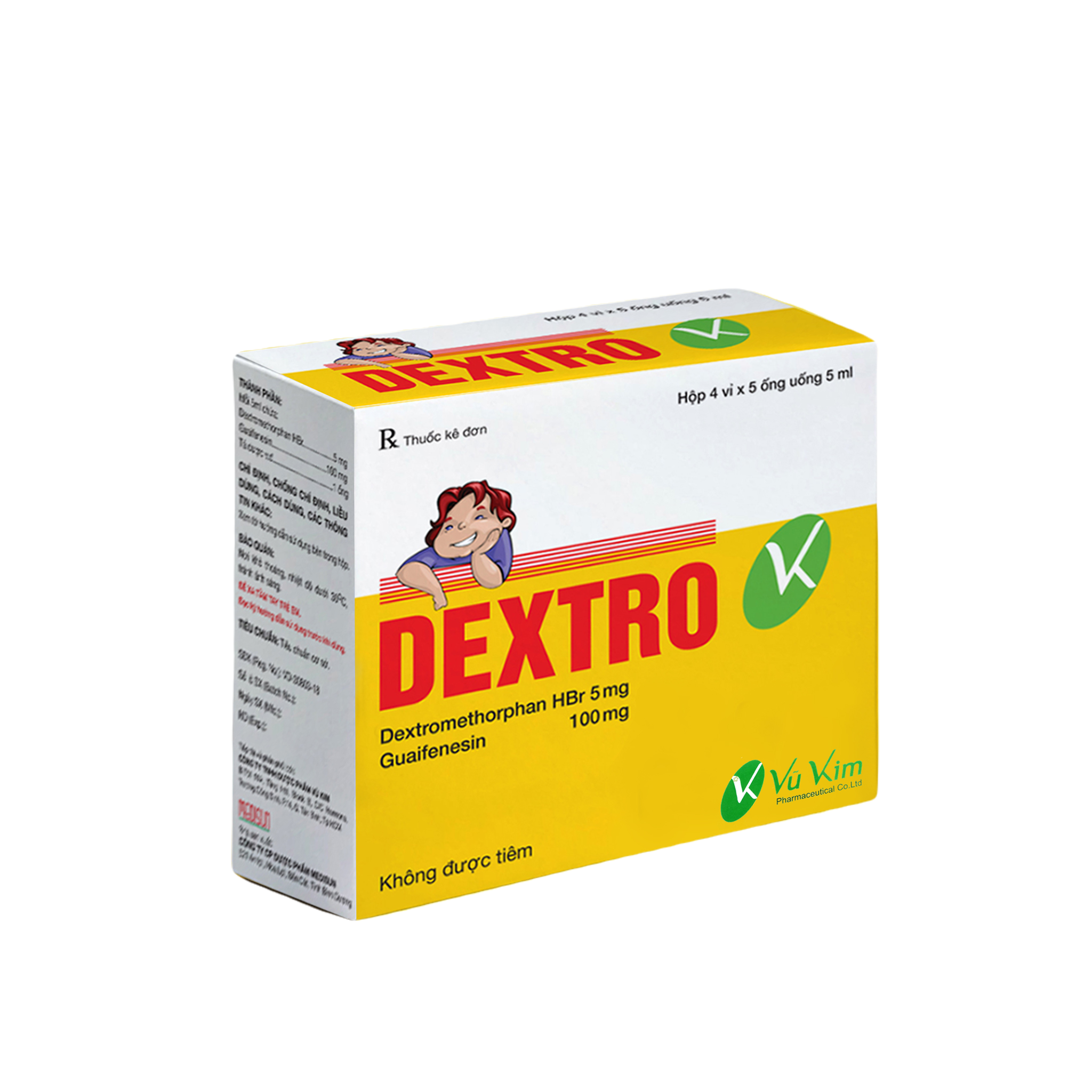 Dextro (Dextromethorphan Hbr) 5mg Medisun (H/20o/5ml)