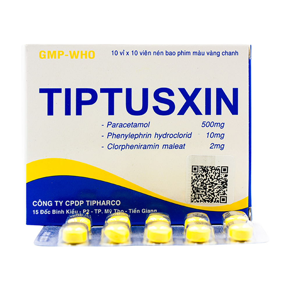 Tiptusxin (Paracetamol, Phenylephrin, Clorpheniramin) Tipharco (H/100v)