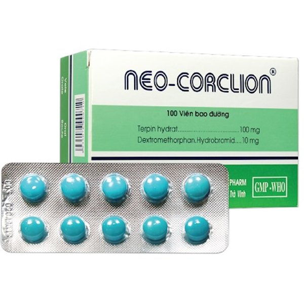 Neo Corclion (Dextromethorphan, Terpin Hydrate) TV.Pharm (H/100v) Bao Đường