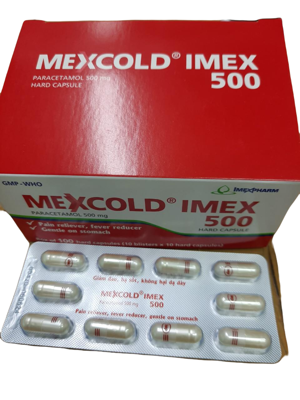 Mexcold 500 (Paracetamol) Capsules Imexpharm (H/100v)