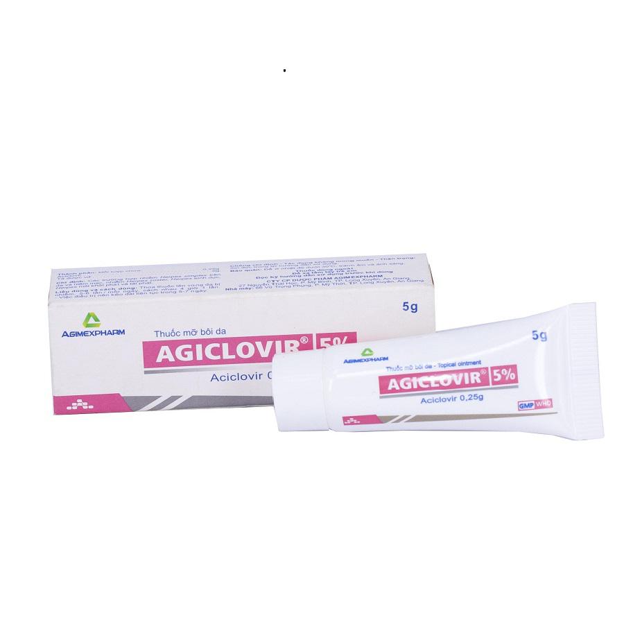 Agiclovir (Acyclovir) 5% Agimexpharm (Lốc/10tuýp/5gr)