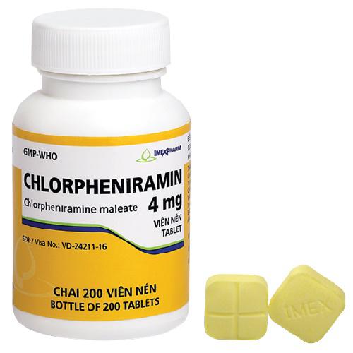 Chlorpheniramin 4mg Tablets Imexpharm (C/200v)