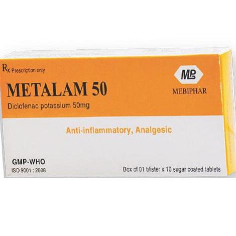 Metalam 50 (Diclofenac Potassium) Mebiphar (H/10v)