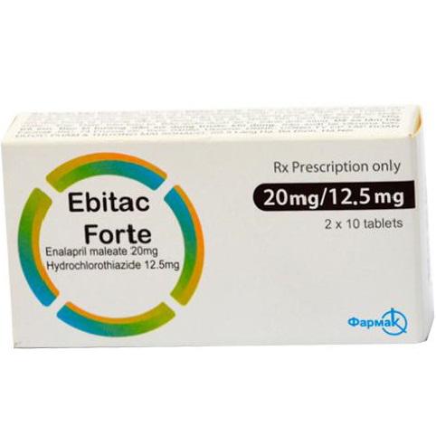 Ebitac Fort 20mg/12.5mg (Enalapril, Hydrochlorothiazide) Farmak (H/20v)